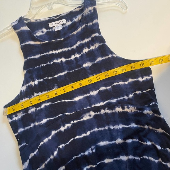 Athleta Santorini Thera Printed Dress Women’s Navy & White Tie Dye Size LP - Picture 15 of 16